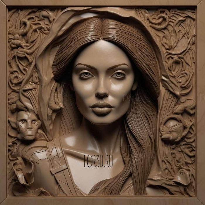 angelina jolie 3 stl model for CNC